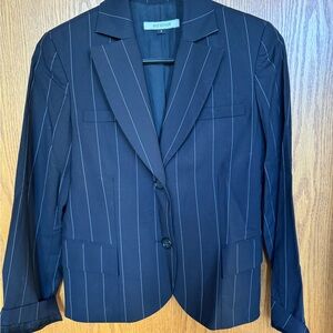 Holt Renfrew Brand Pinstripe Blazer, size 4, part wool